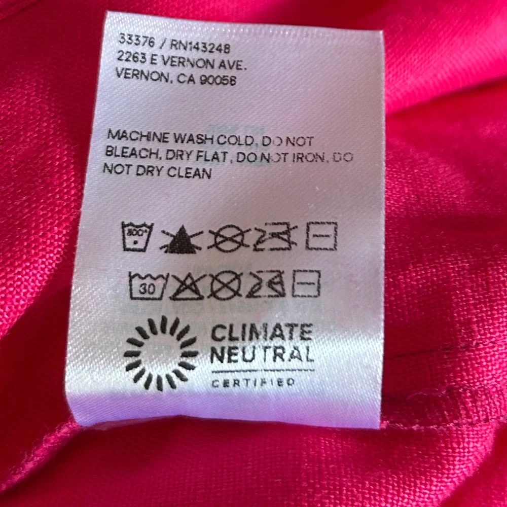 NWOT Reformation Vesta Pants Hot Pink High Waist Wide Leg Work Pants Linen Sz 18